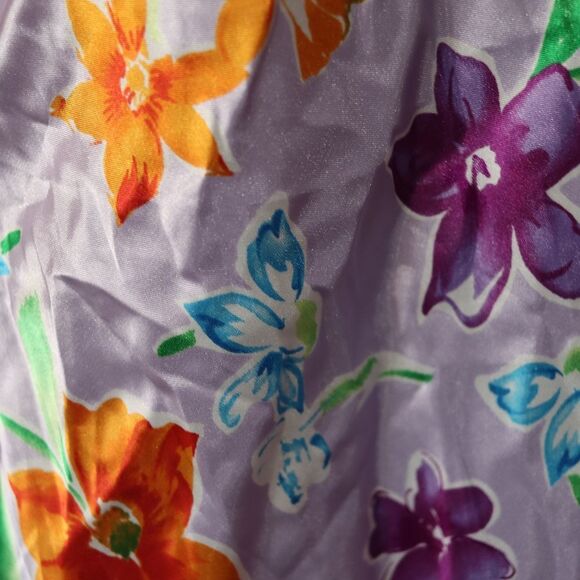 Jaclyn Smith Lavender Floral Satin Nightgown NOS Medium - Picture 6 of 15